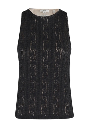 Vince lace-pattern vest - Black