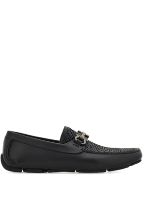 Ferragamo woven gancini-buckle loafers - Black