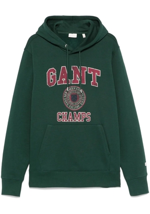 Gant logo-print hoodie - Green