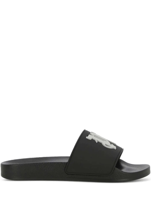 Palm Angels raised-monogram slides - Black