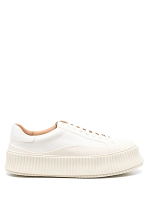 Jil Sander leather flatform sneakers - White