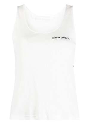 Palm Angels logo-print sleeveless tank top - White