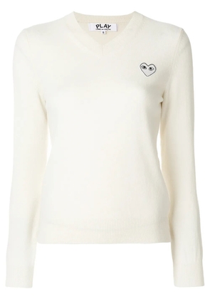 Comme Des Garçons Play V-neck pullover - White