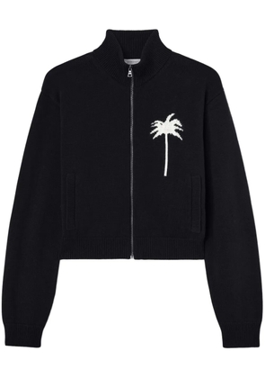 Palm Angels palm tree knitted track top - Black