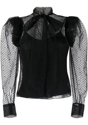 Karl Lagerfeld mesh ruffle blouse - Black