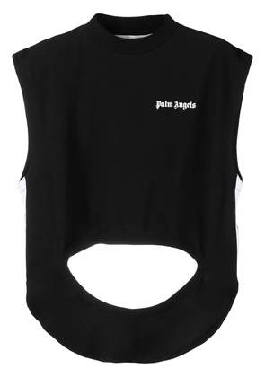 Palm Angels cut-out logo T-shirt - Black