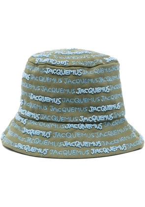 Jacquemus embroidered-logo bucket hat - Green