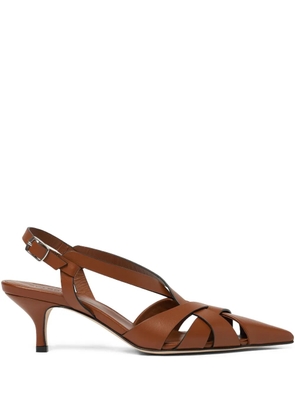 Scarosso 55mm Clio cross-strap kitten heels - Brown
