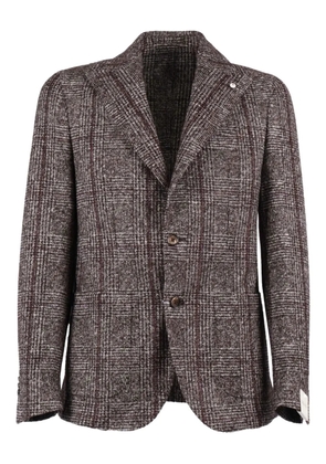 L.B.M. 1911 buttoned check-pattern blazer - Brown