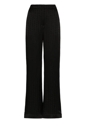 Off-White alphabet-print wide-leg trousers - Black