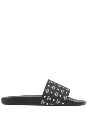 MCM logo-print single-strap slides - Black