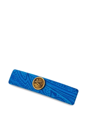 ETRO Arnica printed metallic hair clip - Blue