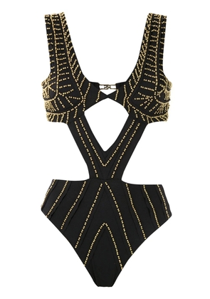 Amir Slama embroidered cut out swimsuit - Black