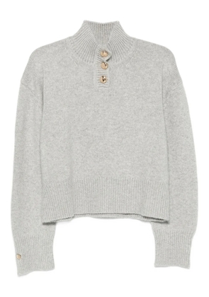 Brandon Maxwell The Rowe high-neck button-front sweater - Grey