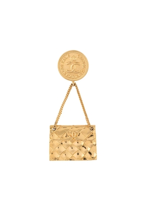 CHANEL Pre-Owned 1990s Classic Flap bag motif brooch - Gold