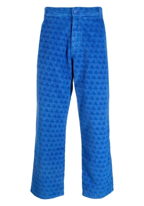 ERL graphic-print corduroy trousers - Blue