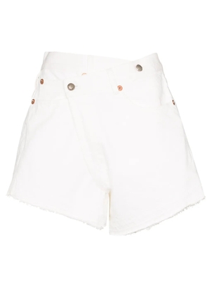 R13 crossover waist denim shorts - White
