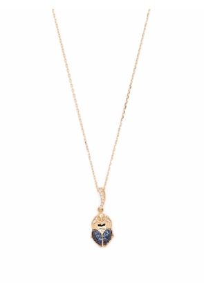 Aurelie Bidermann 18kt yellow gold Beetle sapphire and diamond necklace