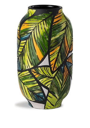 Nuove Forme tropical embossed ceramic vase - Brown