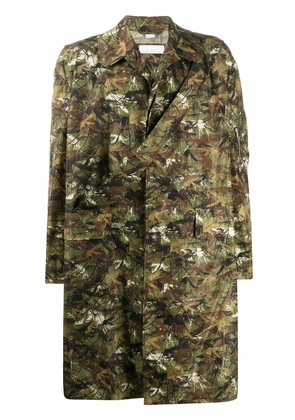 Random Identities camouflage-print single-breasted coat - Green
