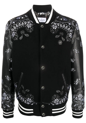 Philipp Plein paisley-print bomber jacket - Black