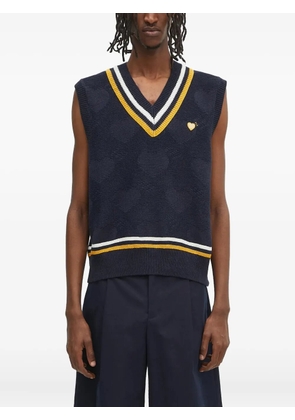 Human Made heart-pattern V-neck sweater vest - Blue