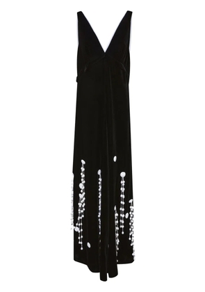 Proenza Schouler embroidered A-line velvet dress - Black