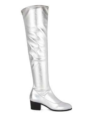 Giuseppe Zanotti metallic silver knee-length boots