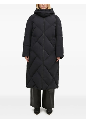 Kenzo Weave long down coat - Black
