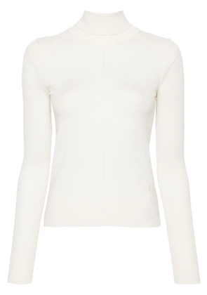 Chloé logo-embroidered roll-neck jumper - White