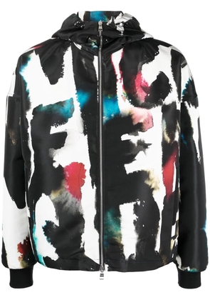 Alexander McQueen Graffiti-print hooded windbreaker - Black