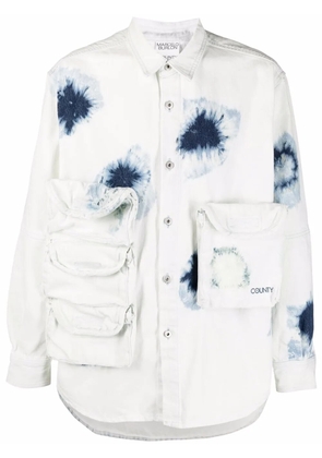 COUNTY OF MILAN multi-pocket denim shirt - White