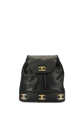 CHANEL Pre-Owned 1992 CC logo chain backpack - Black