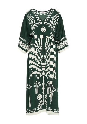 ERES Holi V-neck printed kaftan - Green