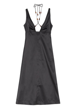 GANNI v-neck sleeveless dress - Black