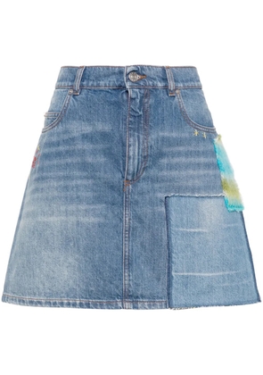 Marni appliqué-detail denim miniskirt - Blue
