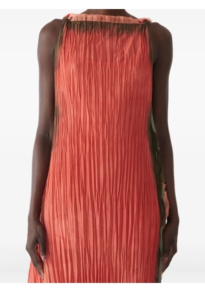 Jason Wu Collection Painted Stripe pleated maxi dress - Orange