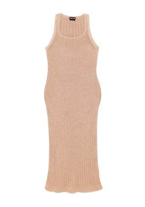 TOM FORD metallic-threading midi dress - Neutrals