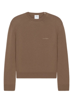 Courrèges crew-neck embroidered sweatshirt - Brown
