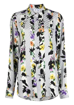 Off-White floral-print long-sleeve shirt - Grey