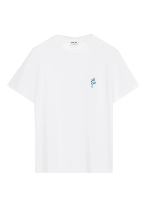 LOEWE flower-embroidered T-shirt - White