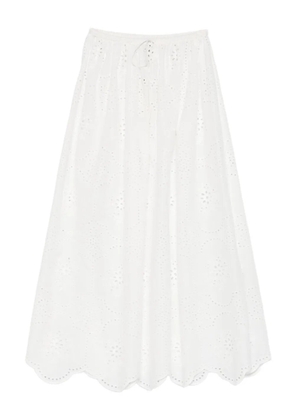 Matteau broderie-detail midi skirt - White