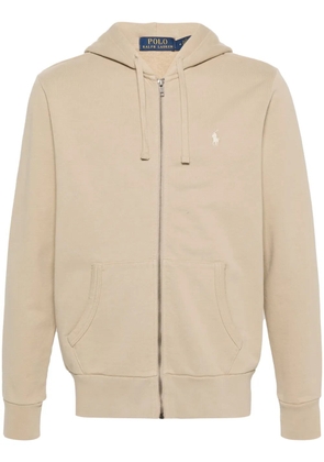 Polo Ralph Lauren Polo-Pony-embroidery zipped hoodie - Neutrals