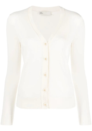 Tory Burch logo-buttons knit cardigan - White
