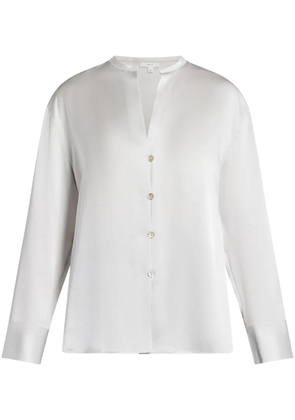Vince band-collar silk blouse - White