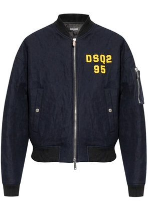 DSQUARED2 Logo-embroidered bomber jacket - Blue
