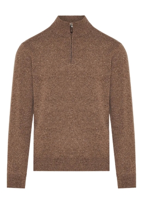 Canali zip-up polo shirt - Brown