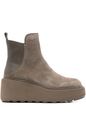 CAFèNOIR 75mm platform leather Chelsea boots - Brown