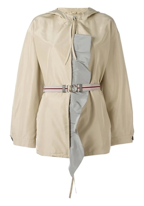 Prada hooded belted jacket - Neutrals