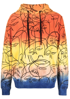Haculla graphic print ombre hoodie - Yellow